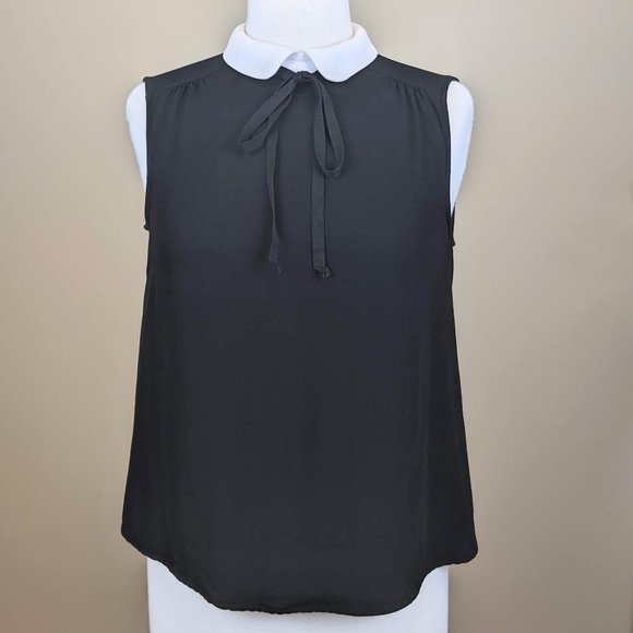Zara Tops - Zara Woman Black Sleeveless Tie Neck Top
